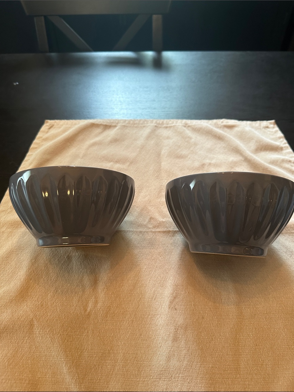 Crofton Glossy Light Gray Ceramic Bowl Set
